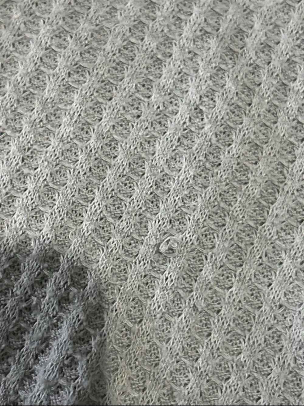 Light Grey Ribbed Button-Front Long Sleeve Top - Picture 4 of 5